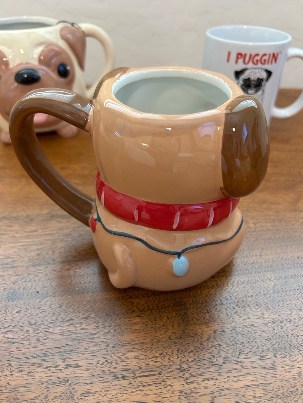 Pug Dog Ceramic Mug Trio - Brown & Cream Pug Mugs - Picture 6 of 11